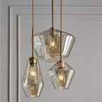 June Pendant Light Glass, Clear/Amber Diamond shape - Neutralighting