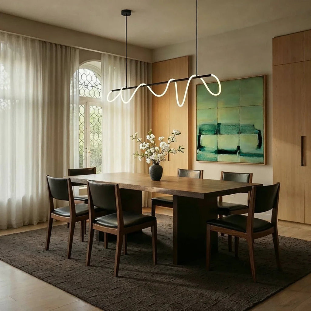 NoirFlex Flexible Tube Chandelier in Black for Modern Living