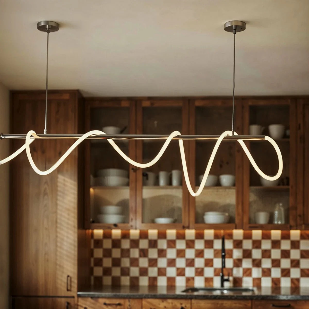 NoirFlex Flexible Tube Chandelier in Black for Modern Living