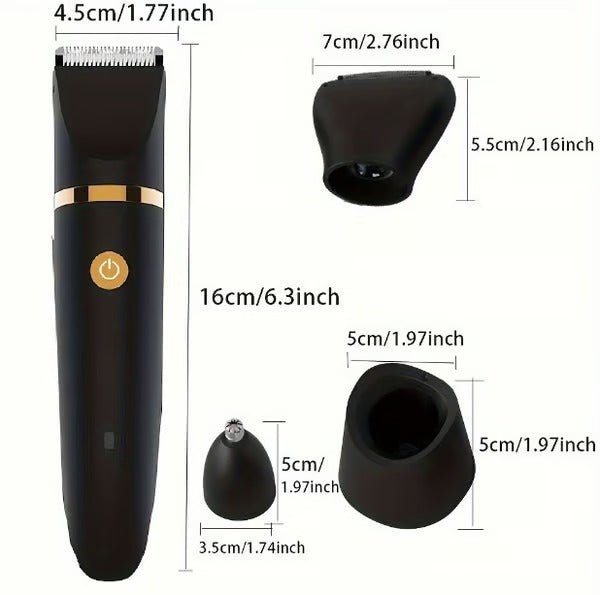 3-in-1 Waterproof Body & Intimate Razor for Men - Fioriscas