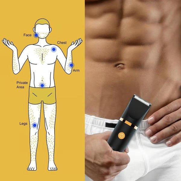 3-in-1 Waterproof Body & Intimate Razor for Men - Fioriscas