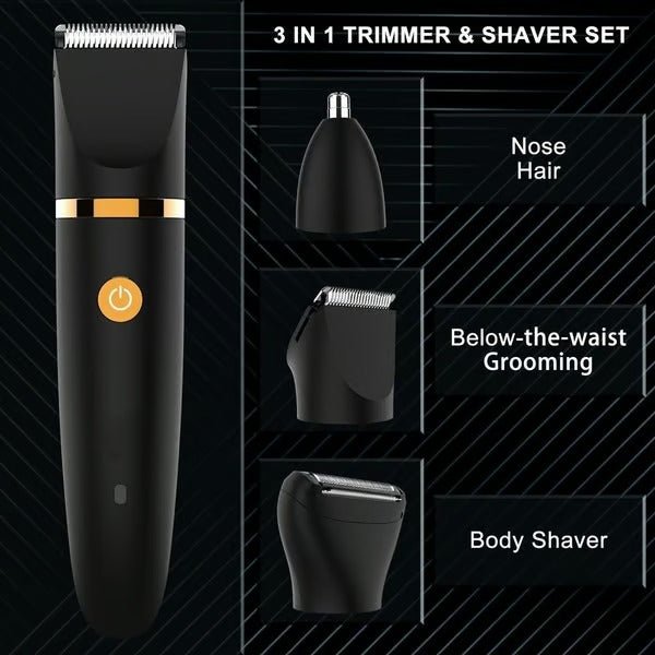 3-in-1 Waterproof Body & Intimate Razor for Men - Fioriscas