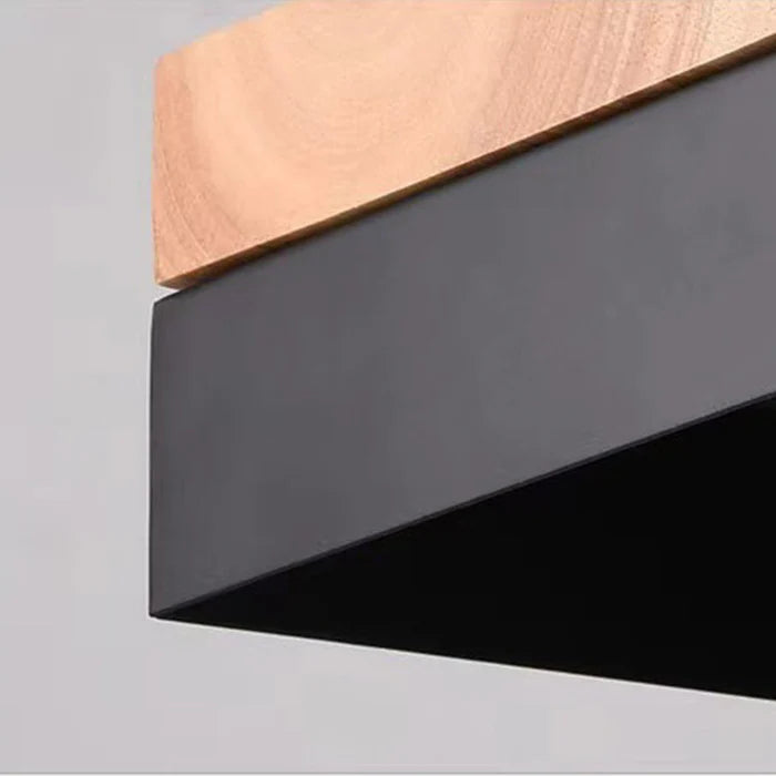 Lampada a sospensione geometrica in legno minimalista Aria bianco e nero | Fioriscas