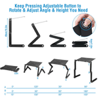 Laptop Stand, Virex 360° Aluminum Riser With Removable Mouse Pad