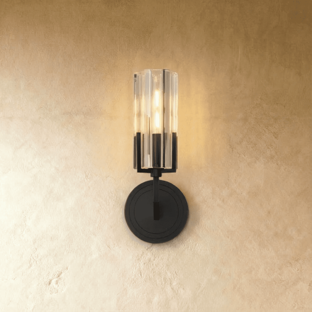 LumaCopper Wall Lamp With Cylindrical Glass Shade For Ambient Lighting