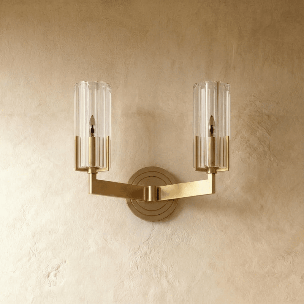 LumaCopper Wall Lamp With Cylindrical Glass Shade For Ambient Lighting