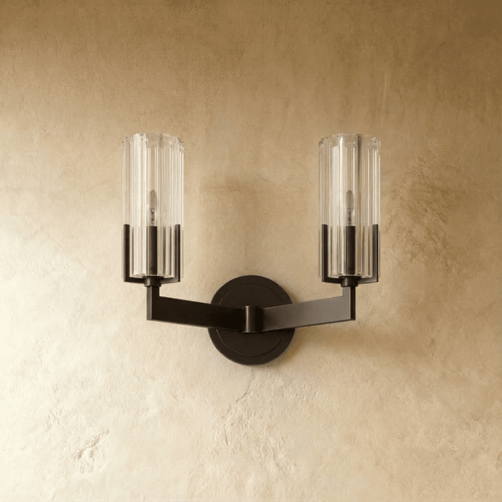 LumaCopper Wall Lamp With Cylindrical Glass Shade For Ambient Lighting