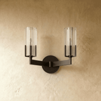 LumaCopper Wall Lamp With Cylindrical Glass Shade For Ambient Lighting