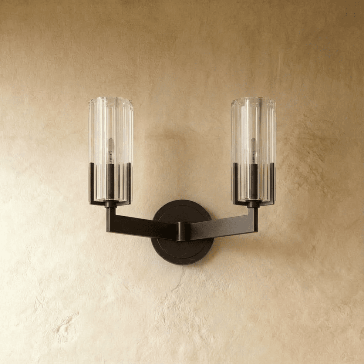 LumaCopper Wall Lamp With Cylindrical Glass Shade For Ambient Lighting