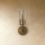 LumaCopper Wall Lamp With Cylindrical Glass Shade For Ambient Lighting