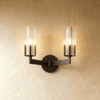 LumaCopper Wall Lamp With Cylindrical Glass Shade For Ambient Lighting