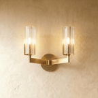 LumaCopper Wall Lamp With Cylindrical Glass Shade For Ambient Lighting