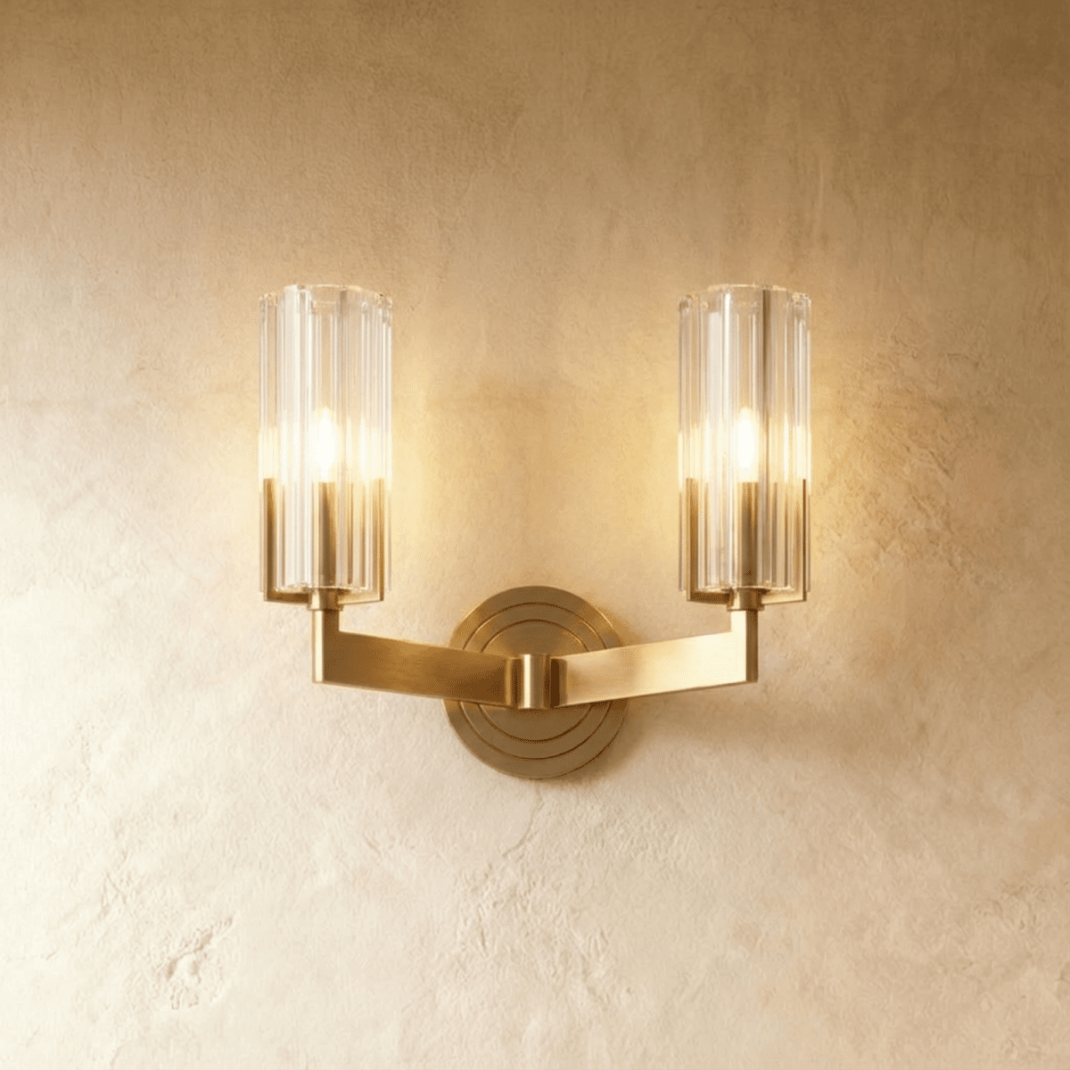 LumaCopper Wall Lamp With Cylindrical Glass Shade For Ambient Lighting