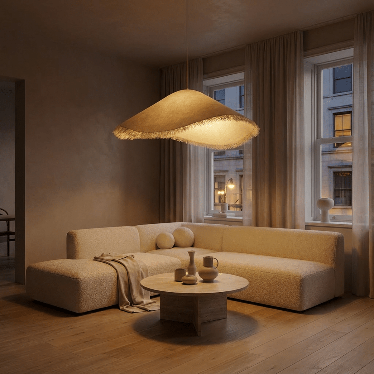 NovaWeave Fiberglass Pendant Light With Seamless Finish