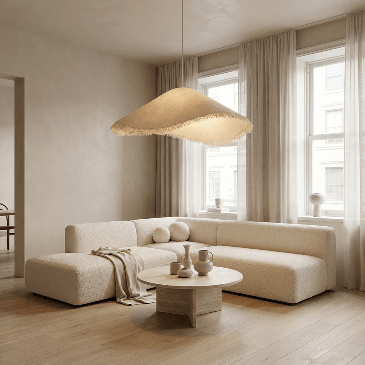 NovaWeave Fiberglass Pendant Light With Seamless Finish