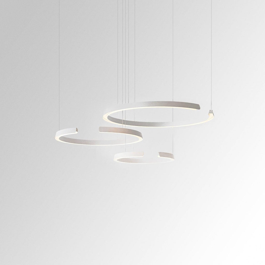 Marvella Ring Chandelier In Geometric Design, Black Or White, 60-100 cm