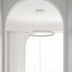 Marvella Ring Chandelier In Geometric Design, Black Or White, 60-100 cm