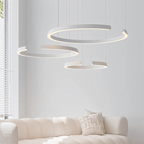 Marvella Ring Chandelier In Geometric Design, Black Or White, 60-100 cm