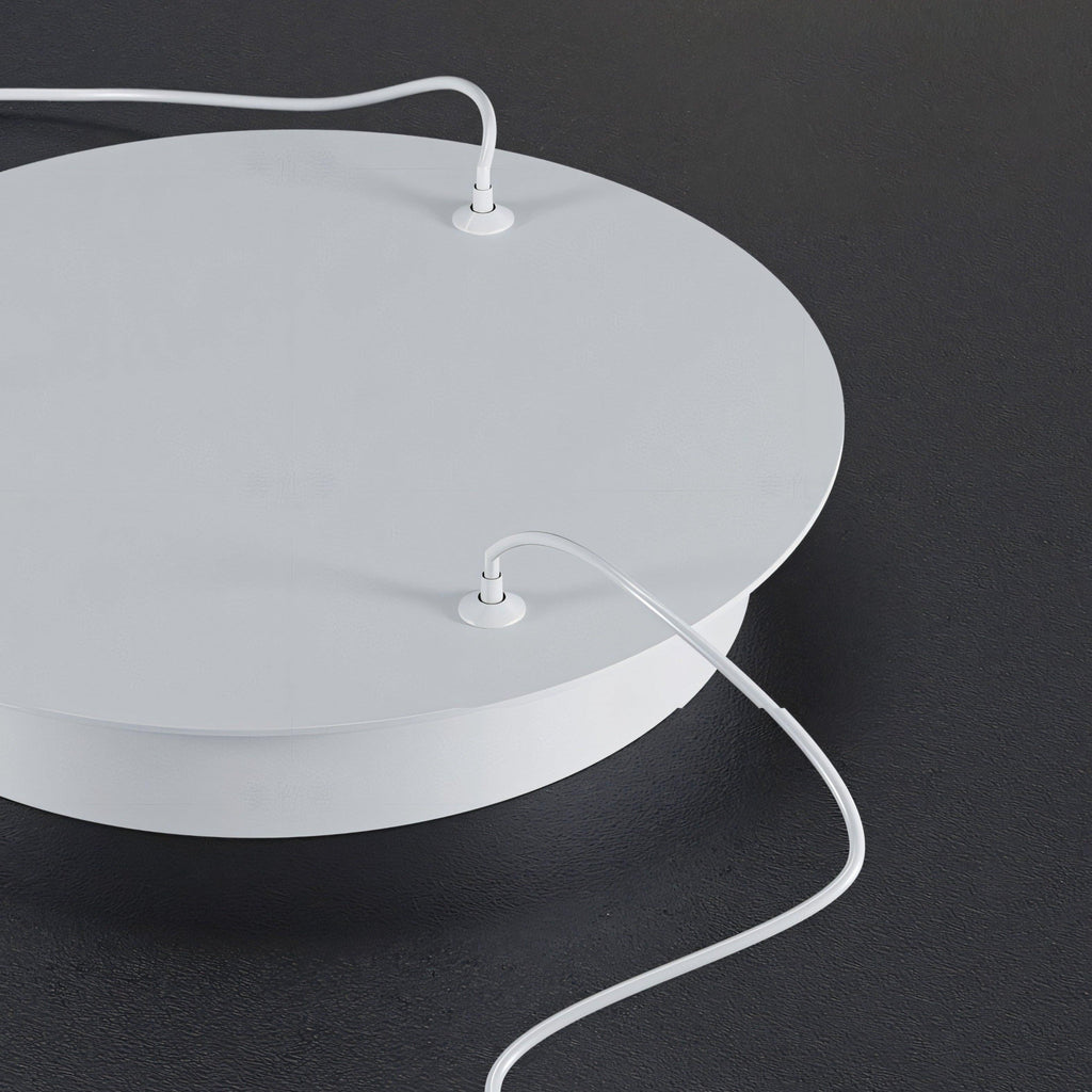 Marvella Ring Chandelier In Geometric Design, Black Or White, 60-100 cm