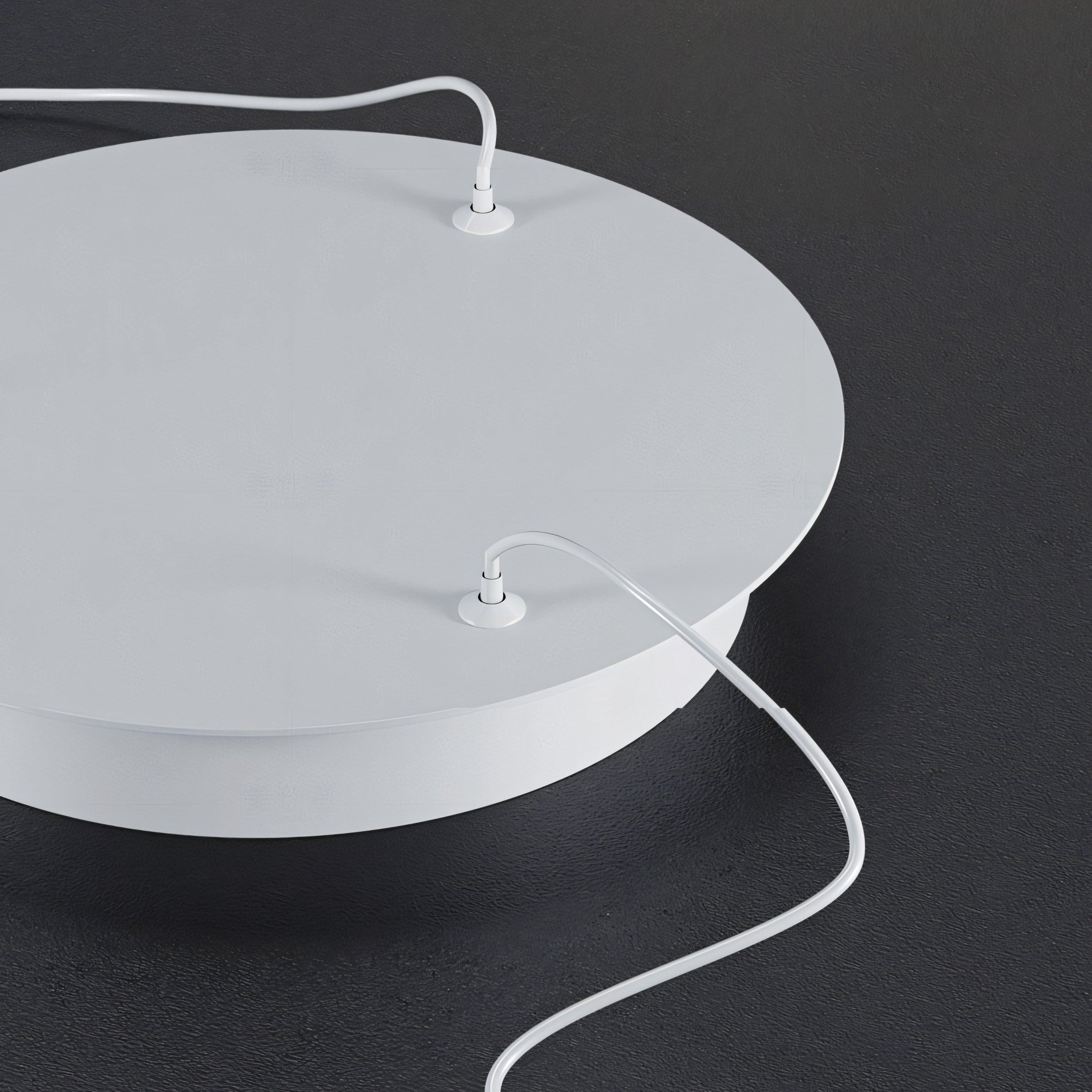 Marvella Ring Chandelier In Geometric Design, Black Or White, 60-100 cm