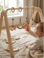 Lekesett til babygym i tre, fire heklede hengende leker