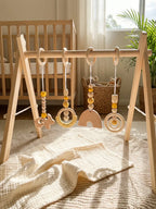 Lekesett til babygym i tre, fire heklede hengende leker