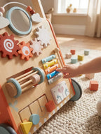 Trotteur pousseur multi-activités en bois pour bébé | Fioriscas