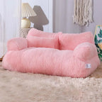 Plush Pet Bed With a Raised Rim, Cozy Faux Fur Nest for Dogs and Cats