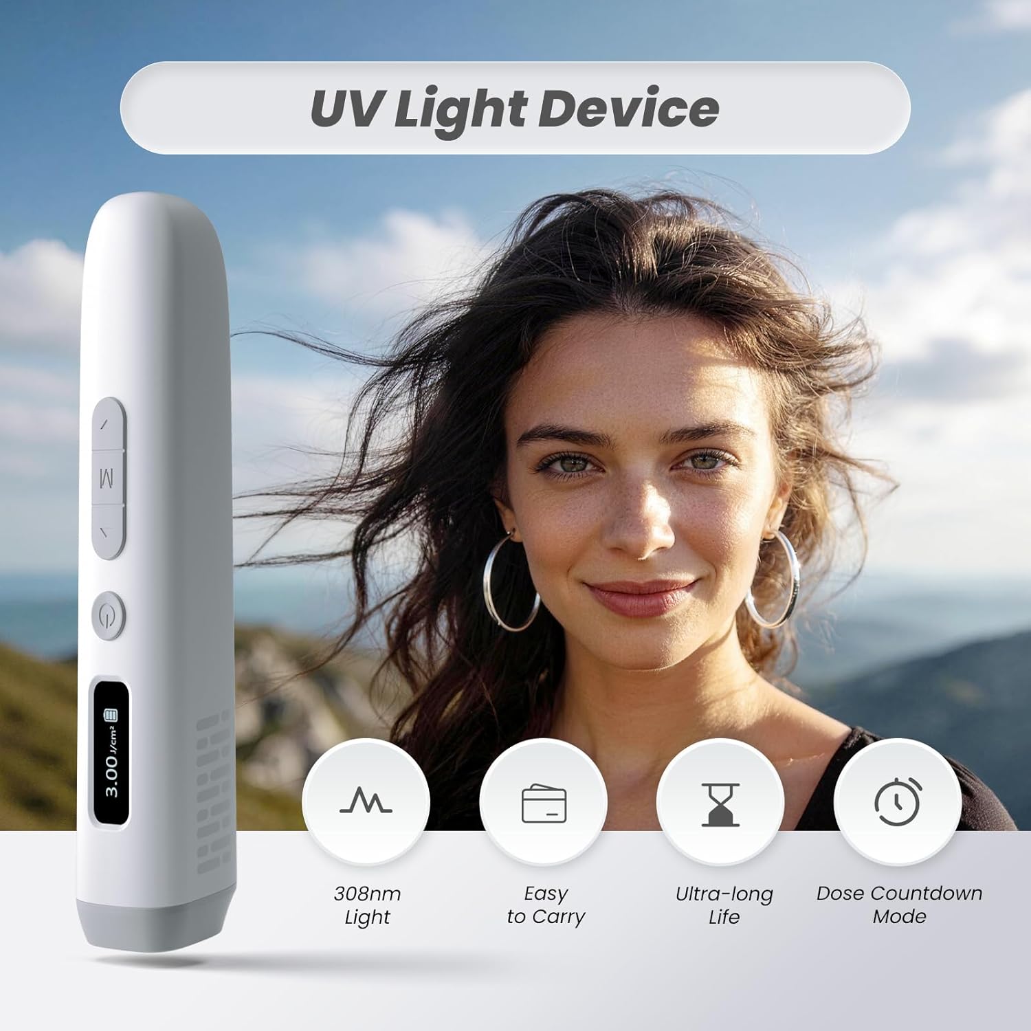 Handheld UVB Light 308nm Device For Home Use Skin Care