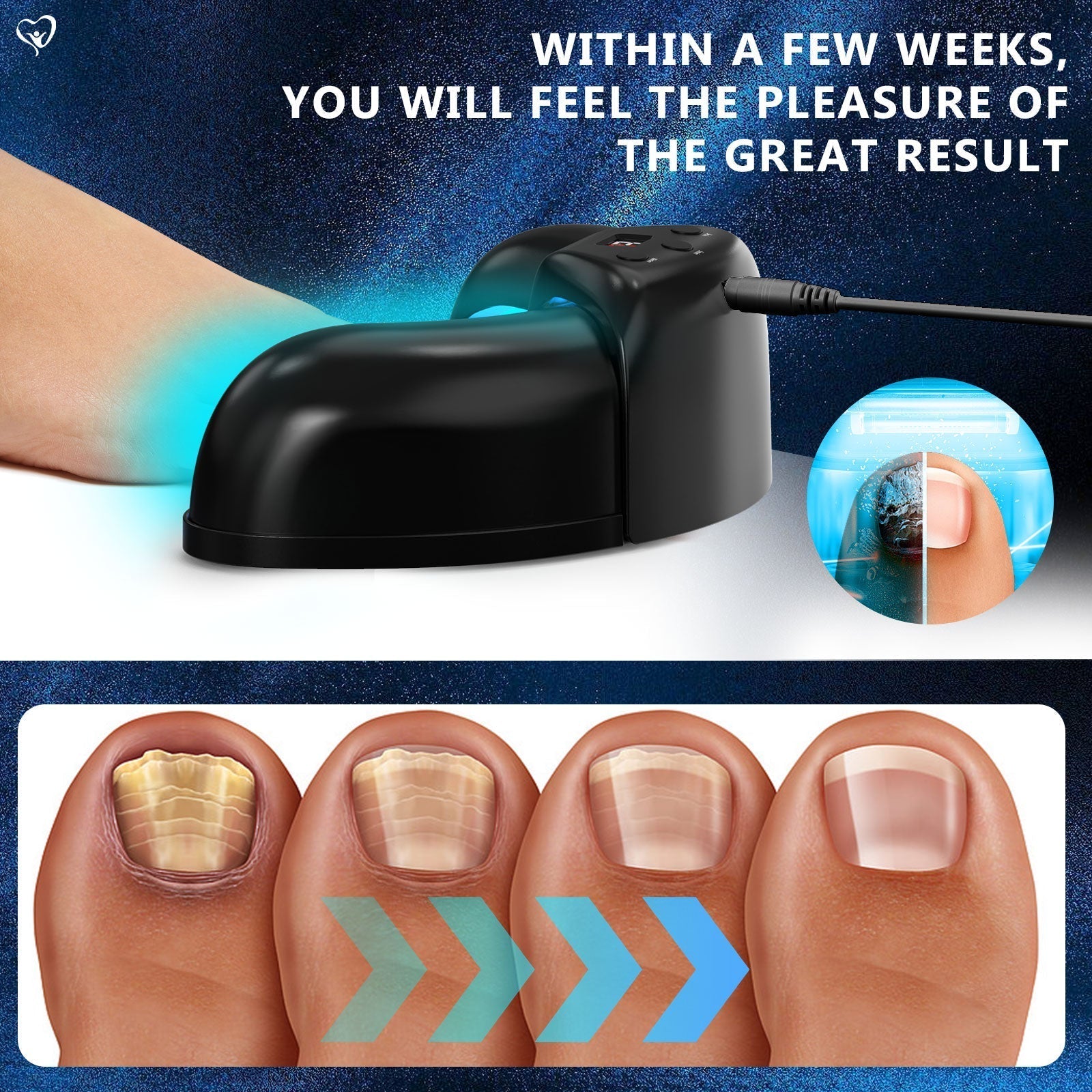 Lampe de bien-être bleue et infrarouge pour des ongles plus nets et plus sains