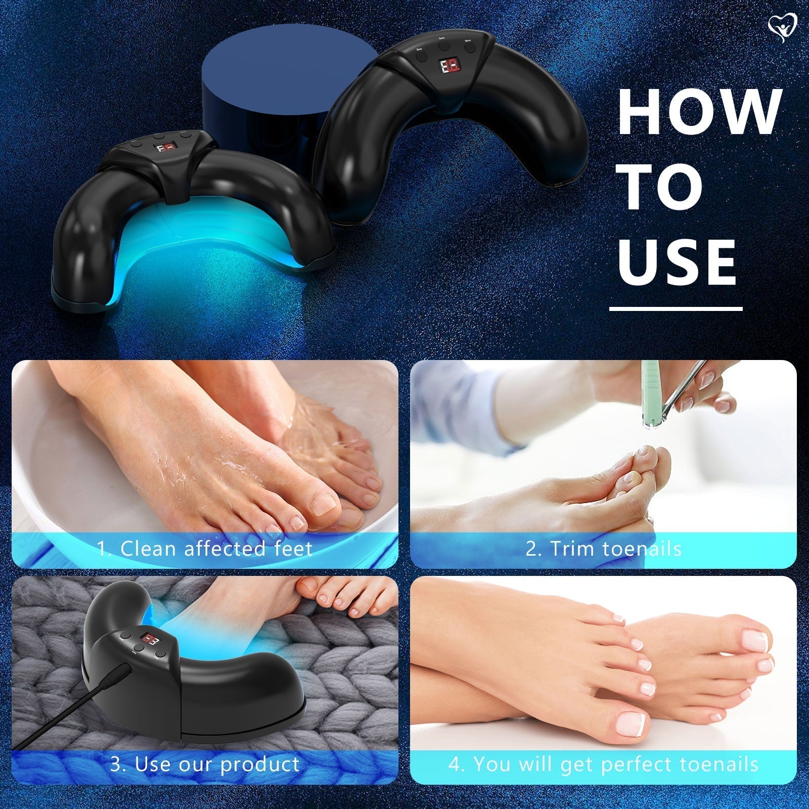 Lampe de bien-être bleue et infrarouge pour des ongles plus nets et plus sains
