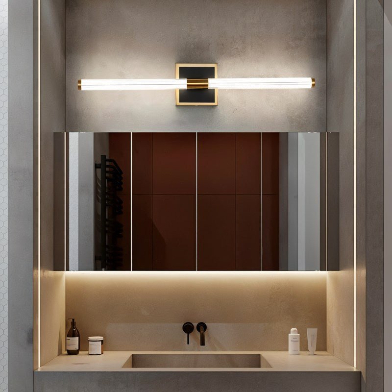 Aero Luxe lineární nástěnná lampa moderní hliník a akryl koupelnové a toaletní osvětlení
