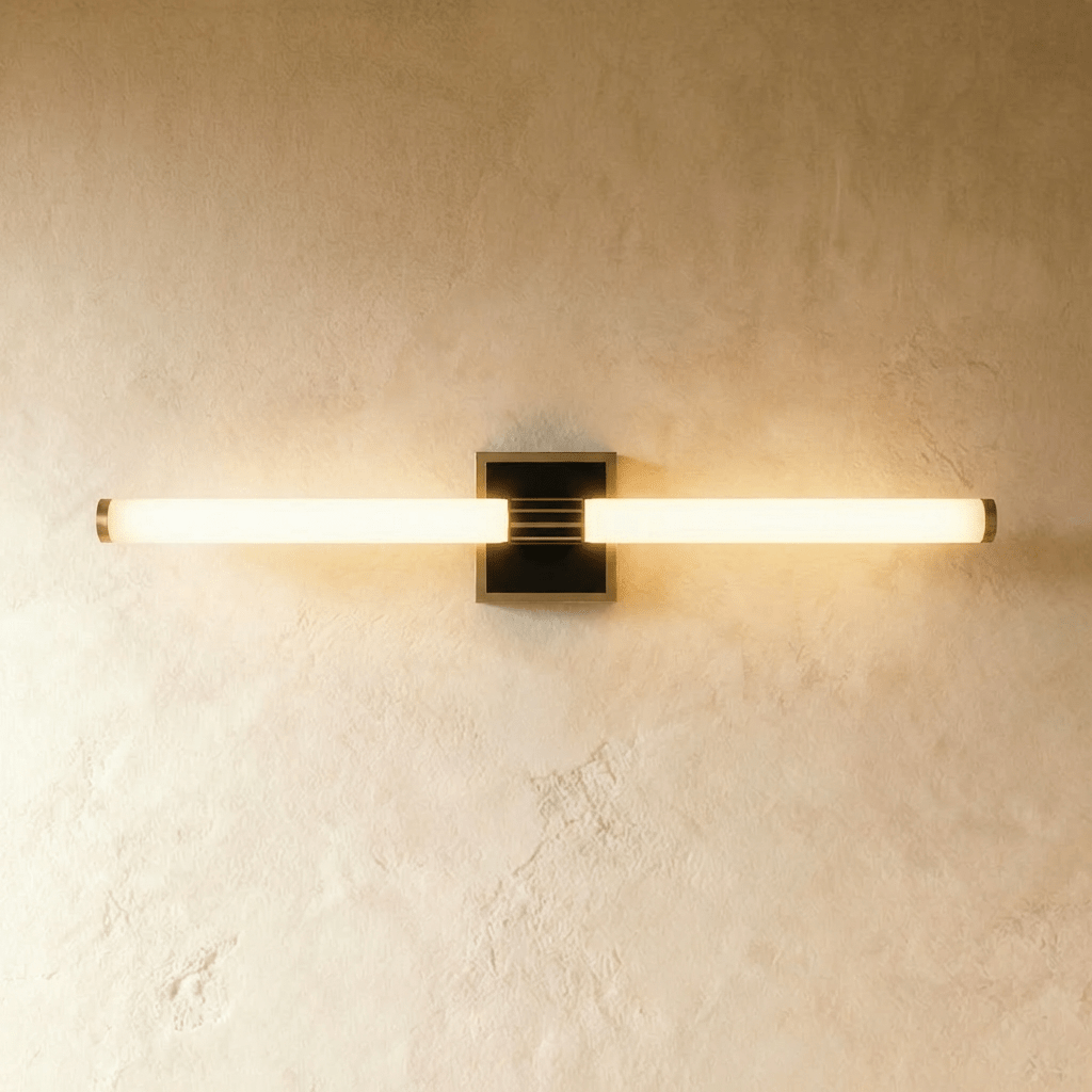 Aero Luxe lineární nástěnná lampa moderní hliník a akryl koupelnové a toaletní osvětlení