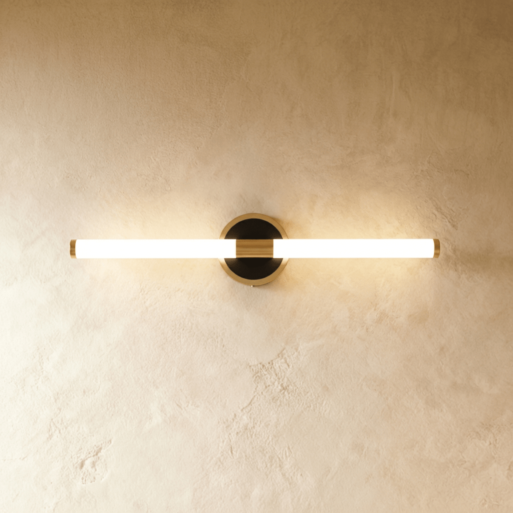 Aero Luxe lineární nástěnná lampa moderní hliník a akryl koupelnové a toaletní osvětlení
