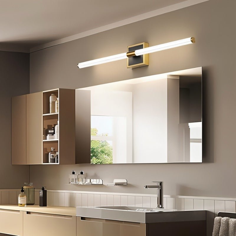 Aero Luxe lineární nástěnná lampa moderní hliník a akryl koupelnové a toaletní osvětlení