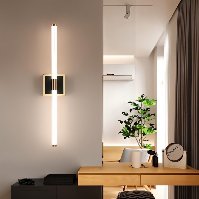 Aero Luxe lineární nástěnná lampa moderní hliník a akryl koupelnové a toaletní osvětlení