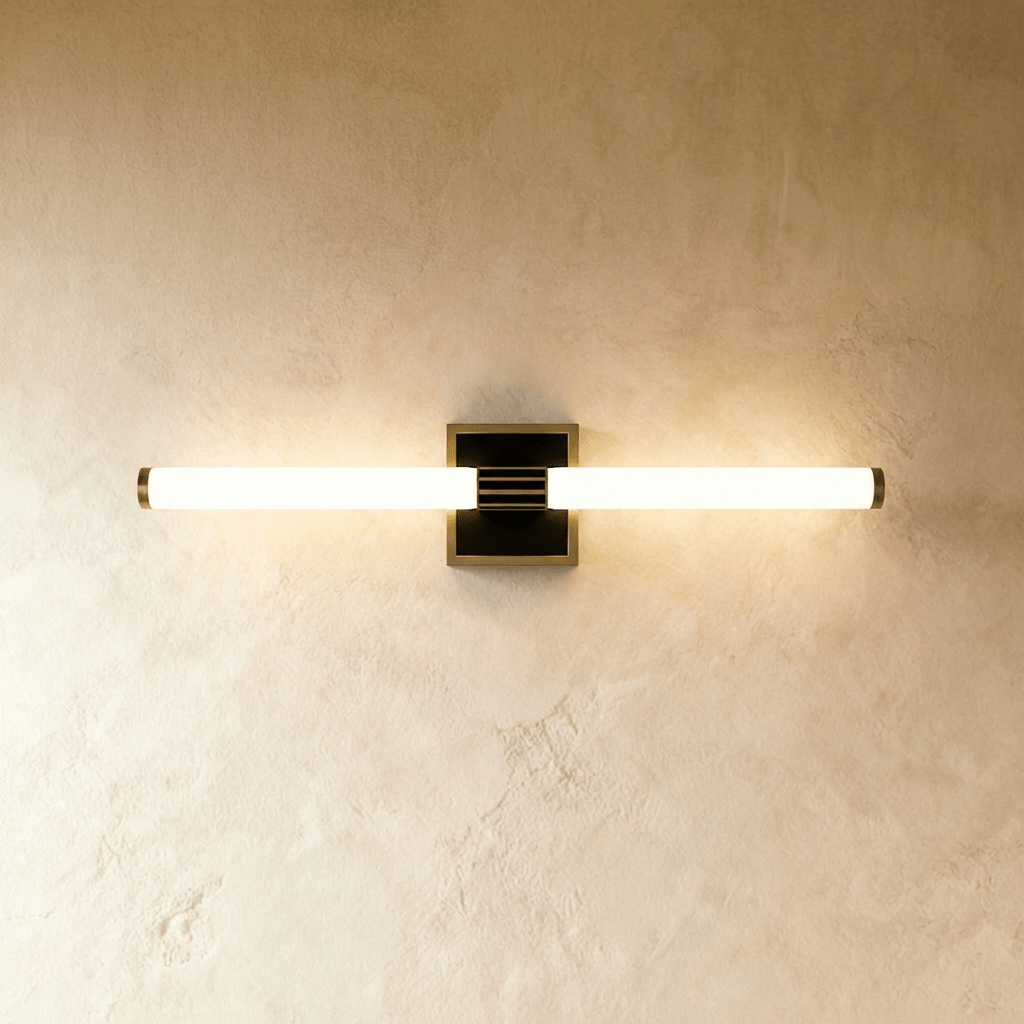 Aero Luxe lineární nástěnná lampa moderní hliník a akryl koupelnové a toaletní osvětlení