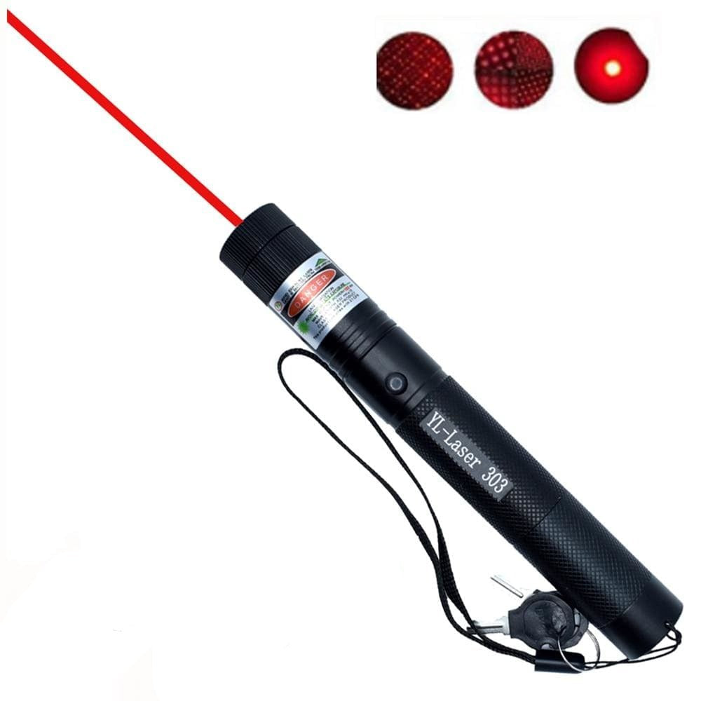 Grøn og rød laserpointer med stråle til præsentationer og stjernekiggeri