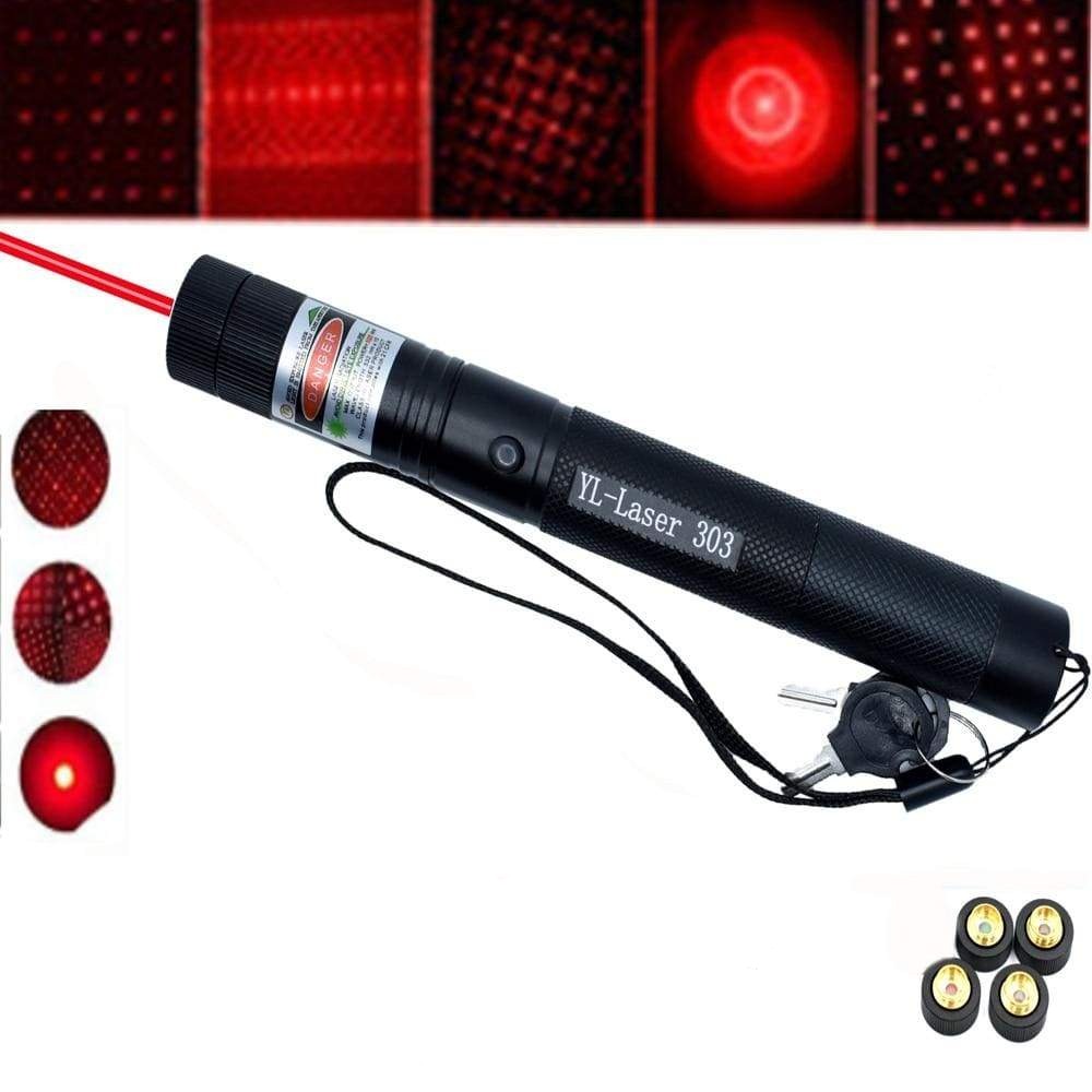 Grøn og rød laserpointer med stråle til præsentationer og stjernekiggeri