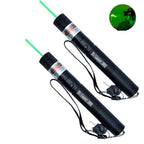 Grøn og rød laserpointer med stråle til præsentationer og stjernekiggeri