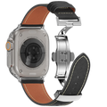 Kožený řemínek Avelon pro Apple Watch, s motýlovou sponou