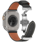 Kožený řemínek Avelon pro Apple Watch, s motýlovou sponou