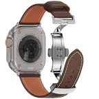 Kožený řemínek Avelon pro Apple Watch, s motýlovou sponou