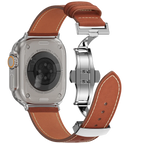 Kožený řemínek Avelon pro Apple Watch, s motýlovou sponou
