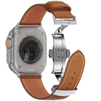 Kožený řemínek Avelon pro Apple Watch, s motýlovou sponou