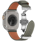 Kožený řemínek Avelon pro Apple Watch, s motýlovou sponou