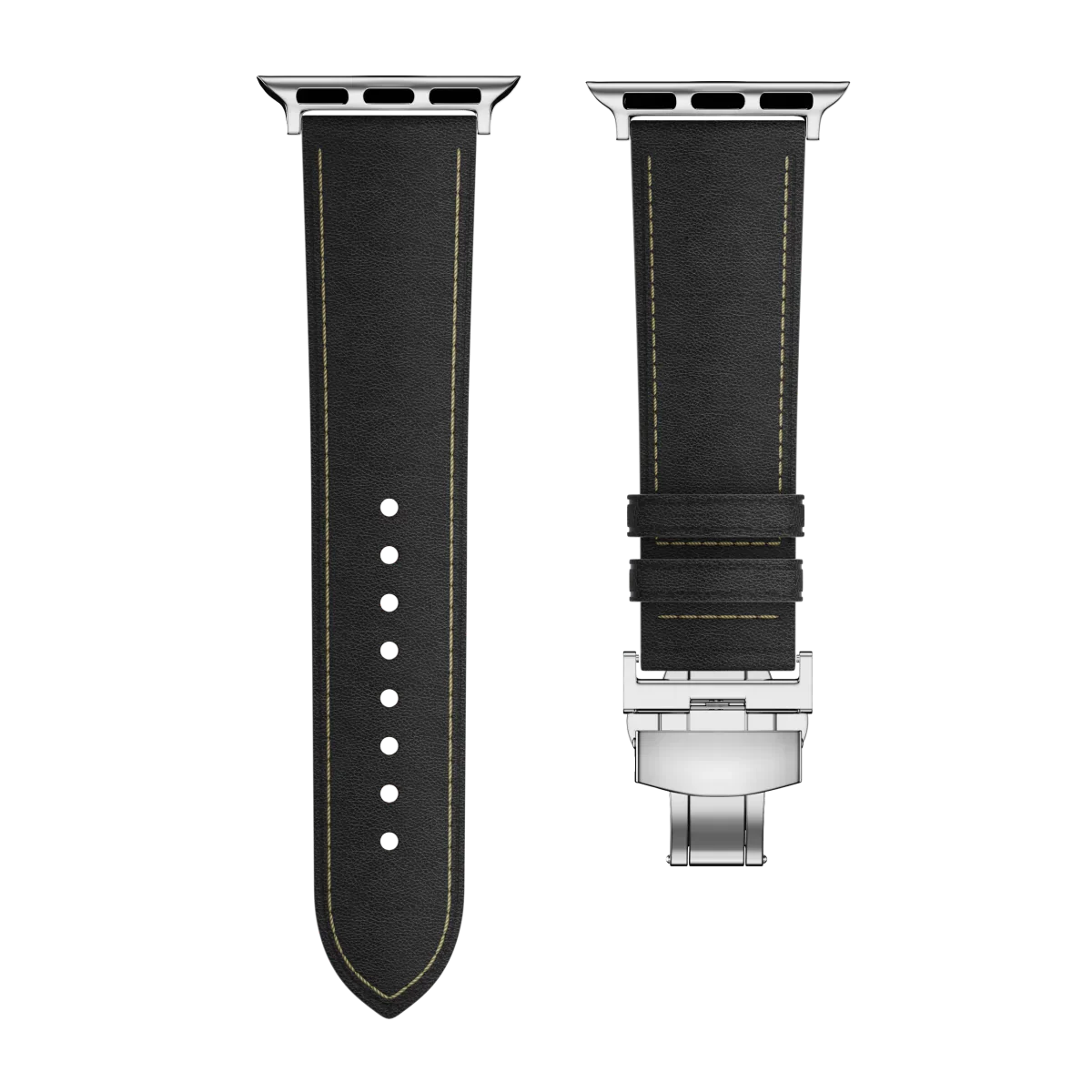 Kožený řemínek Avelon pro Apple Watch, s motýlovou sponou