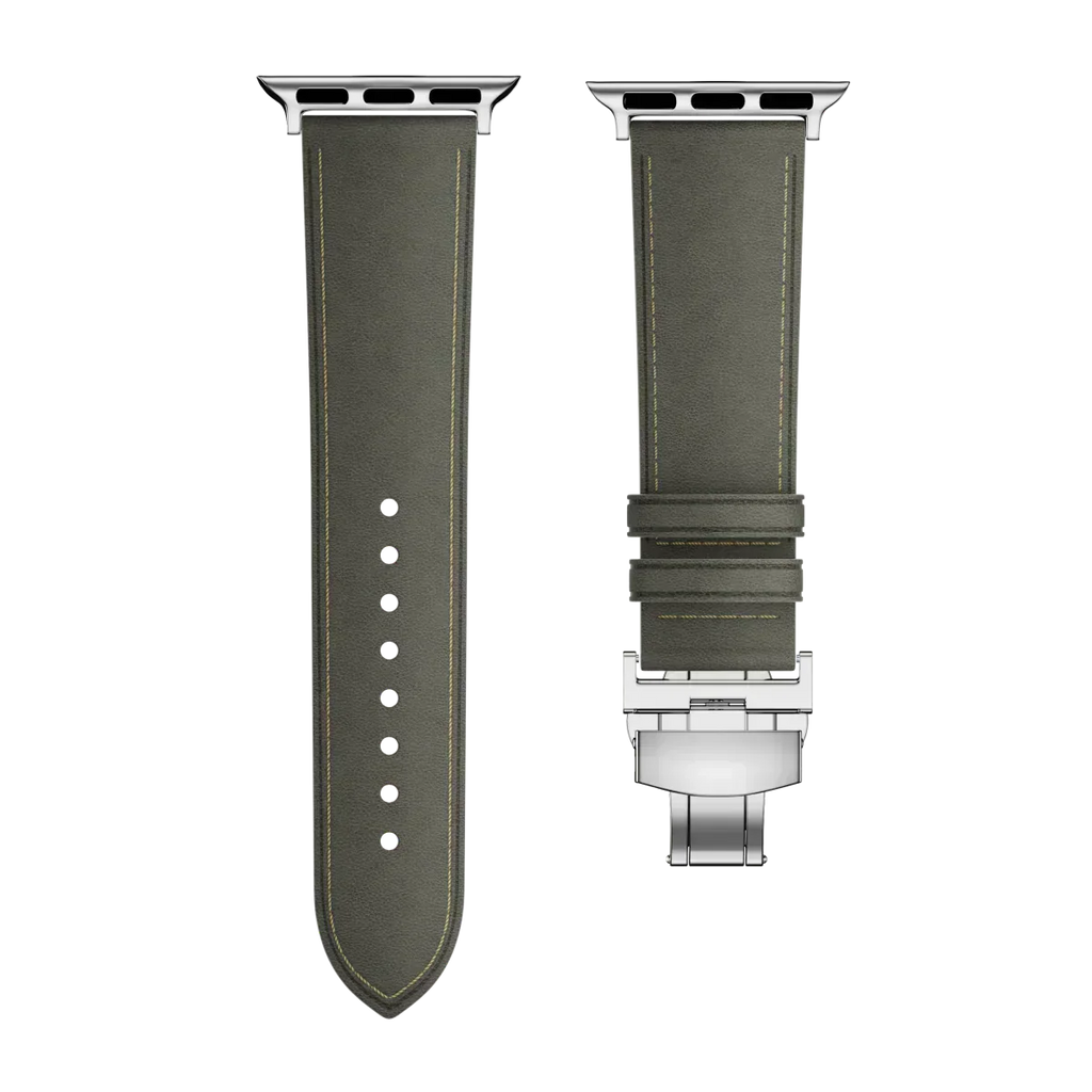Kožený řemínek Avelon pro Apple Watch, s motýlovou sponou