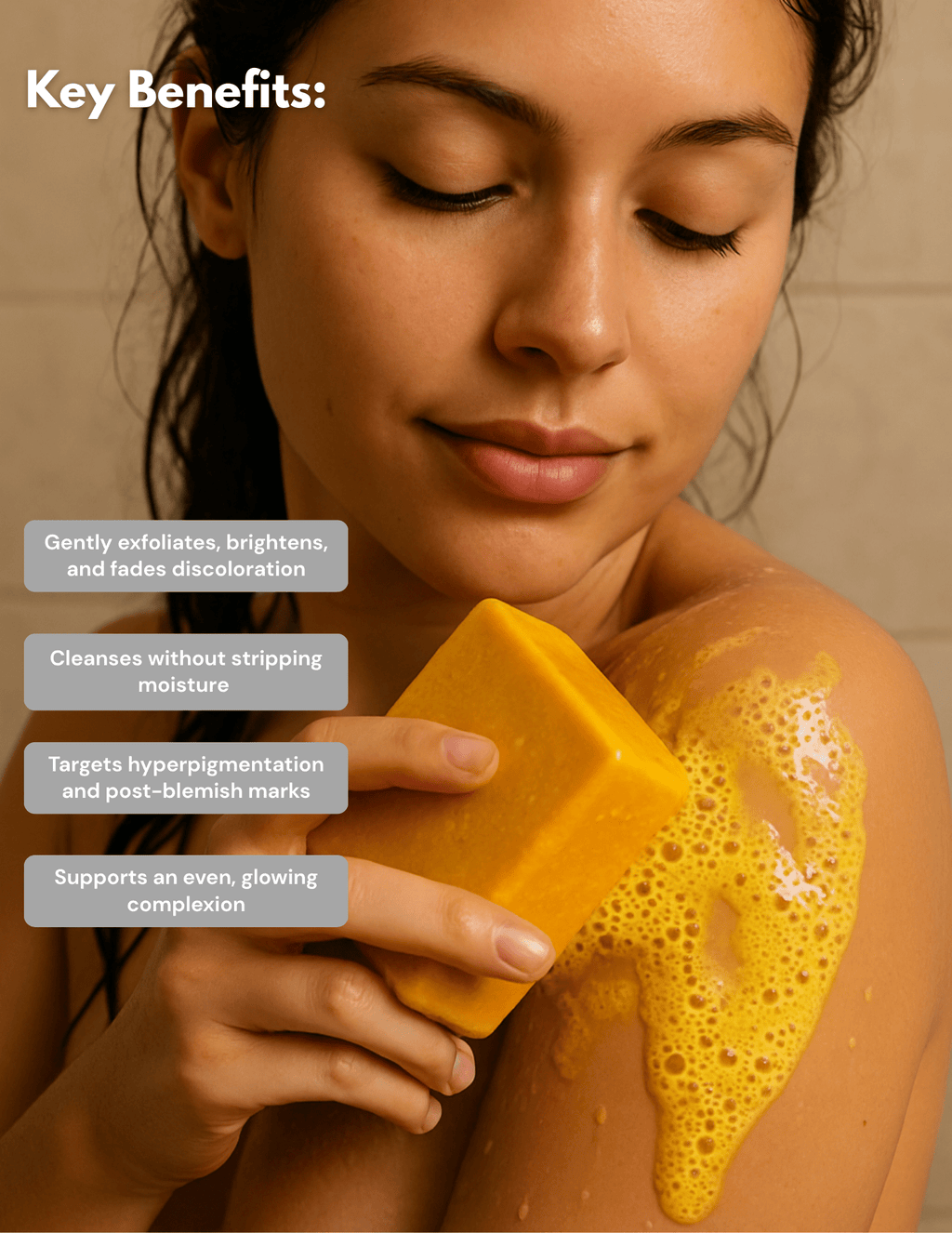 Turmeric & Kojic Acid Cleansing Bar for Face & Body | Fioriscas