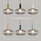 Nordic Fluted Glass Pendant Light for Kitchen Islands and Dining
